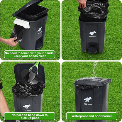 Dog Waste Bags for 15L Dog Poop Trash Can, 5 Pack Rolls Totaling 100 Bags, Black, Unscented