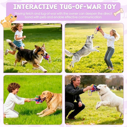 Snuffle Ball with Handle, Tug of War Rope Toys for Small Medium Dogs, Interactive Dog Toys Puppy Training Pull Toy for Exercise & Interactive Play Games (Blue)