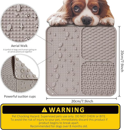 Lick Mat for Dogs(2pcs, Large, 7.9") Easy Clean Silicone Licking Pad Slow Feeder for Pets Cats with Suction Cups, Enrichment Accessories Anxiety Boredom Relief, Keep Them Busy for Bathing