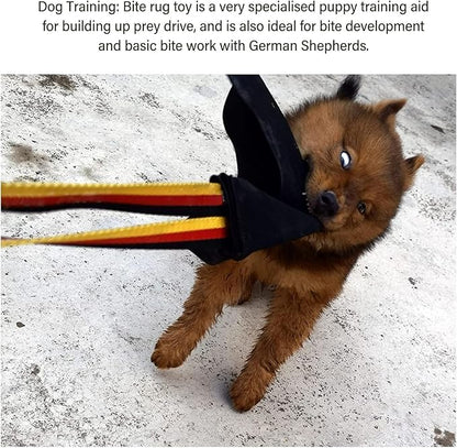 Fockety Leather Bite Rag for Dog Training, Interactive Puppy Bites Rag with Handle, Dog Tug Toys, Tug of War Dog Toy, Train Bite Grip, Puppy Toy to Build Prey Drive, Play Tug of War Game