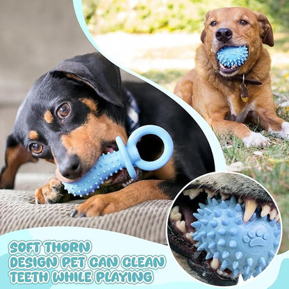 Shappy 40 Pcs Dog Chew Toys for Puppy Dog Toy Bulk Small Dogs Chew Toy for Teething, Relieves Teething Anxiety, Soft & Durable Interactive Toys for Outdoor Play Accessories, Not for Heavy Chewer(Blue)