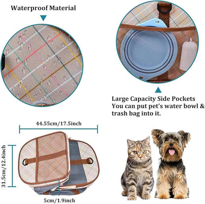 Soft-Sided Kennel Pet Carrier for Small Dogs, Cats, Puppy, Airline Approved Cat Carriers Dog Carrier Collapsible, Travel Handbag & Car Seat (Orange Diamond Print, 19" L x 11" W x 11" H)