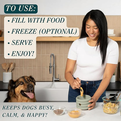 Should We Go? The Ripple Cup Natural Rubber Dog Enrichment Toy & Slow Feeder, Treat Dispensing Cup - Food-Safe Meal Feeder, Frozen Treat Dog Toy with Freezer Plug, Fits 17 oz - for Large Dogs