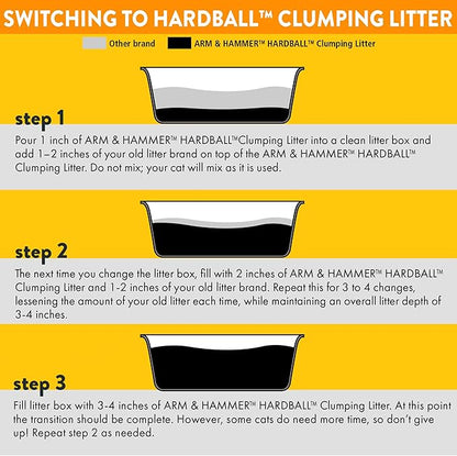 ARM & HAMMER Hardball Lightweight Platinum Multi-Cat Clumping Cat Litter Odor Control, Easy No-Mess Scooping, Garden Bloom Scent, 8.5 Lbs.