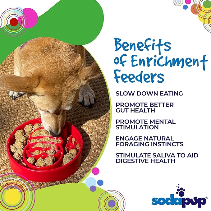 SodaPup Santa Enrichment Bowl – Durable Slow Feeder Bowl Made in USA from Non-Toxic, Pet-Safe, Food Safe Material for Mental Stimulation, Slowing Down Eating, Healthy Digestion, & More