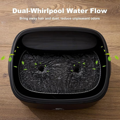 Dog Water Fountain for Large Dogs, 2.1Gal/8L Dog Water Bowl Dispenser, No Spill Automatic Pet Water Fountain for Dogs Cats Multiple Pets with Ultra Quiet Pump, 3 Filter Replacement, Black