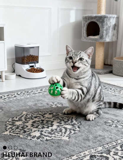 10 Pack Cat Toys Balls for Indoor Kitten with Bell and Colorful Beads, Soft Sponge PP Material, Interactive Chase Toys for Cats and Kittens (1.5'' - 2.1'')