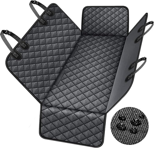 NESTROAD Dog Car Seat Cover for Back Seat,Waterproof & Scratchproof & Hammock for Dogs Backseat Protection,600D Heavy Duty Dog Seat Cover for Cars, Trucks and SUVs(Black,53"×57")