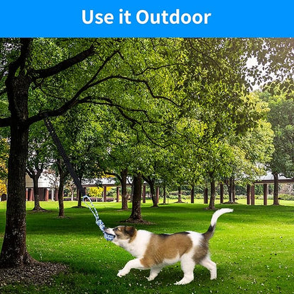 Spring Pole Dog Rope Toys, Tree Bungee Hanging Dogs Toy Interactive Tether Tug Indoor Outdoor Exercise Chewer Ropes Dog Toys, Pull Tug Solo Play Rope for Medium Large Dog