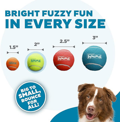 Outward Hound Squeaker Ballz – Squeaky Tennis Balls for Dogs Under 25 lbs, Interactive Dog Toy for Fetch & Training, Small (2"), 4‑Pack