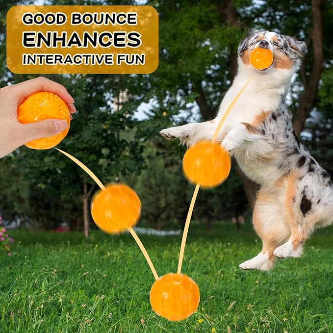 24 pcs 2.36'' Squeaky Dog Toy Balls Rubber Dog Toys for Playing Fetching Retrieving Durable Aggressive Chewers Teeth Cleaning and Training Balls for Medium, Small Dogs Puppy(Bright Color)