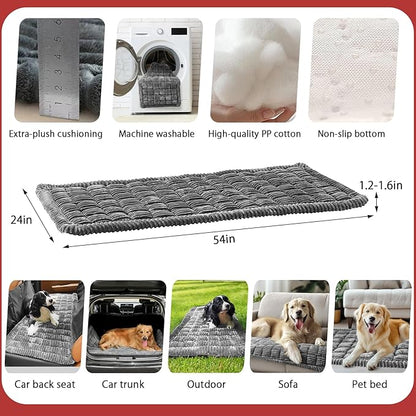 2-Layer Dog Car Seat Cover for Back Seat with Dog Bed Mats, Hard Bottom Car Seat Protector, Anti Scratch Backseat Extender and Travel Pet Bed, Waterproof Hammock in Car, for Car/SUV/Small Truck