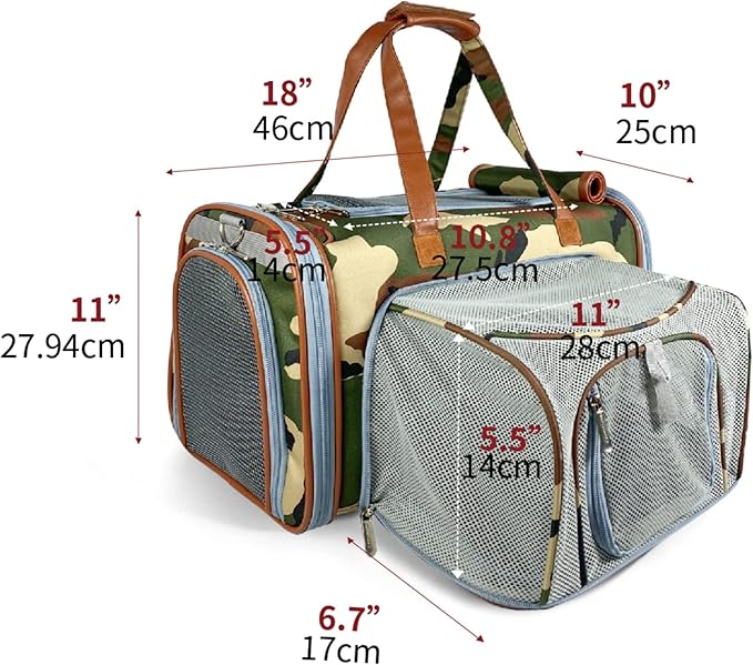 Mr. Peanut's Gold Series Standard Size Expandable Pet Carrier (Camo)