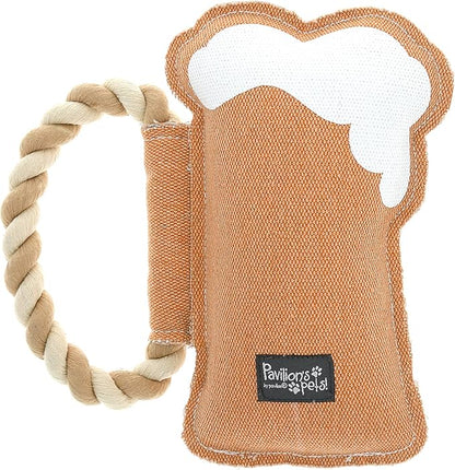 Pavilion Gift Company - Dog is Home - 8" Canvas Rope Dog Toy Chew Tug of War Beer Beer Lover Alcohol Best Friend Dog Doggy Puppy K9 Gift