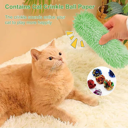Rishoesu 3 Pcs Interactive Cat Toys Cat Pillows, Soft and Durable Crinkle Sound Catnip Toys, for Indoor Cats Funny Kitten Toys Exercise