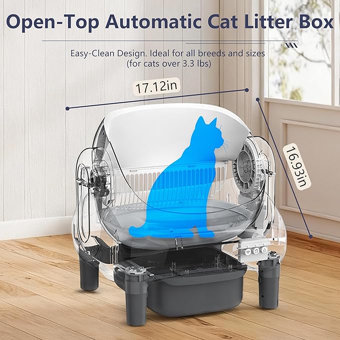 S7 Pro Self Cleaning Litter Box, Automatic Open Top, App Control, Extra Large Electric for Multi-Cat, Includes Pedal Mat and Bags