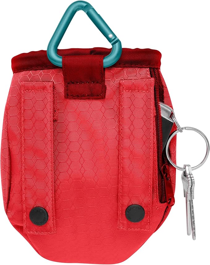 Kurgo Go Stuff It Dog Treat Bag, Training Treat Pouch Bag for Dogs, Treat Pouches for Pets, Hands-Free Pouch Waist, Reflective, Includes Carabiner (Chili Red)