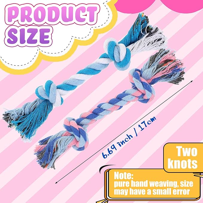 Paterr 12 Pcs Rope Dog Toys Multi Color Puppy Rope Toy Cotton Puppy Toys Dog Chew Puppy Teething Toys for Small and Medium Dogs Puppies
