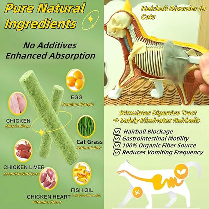 Cat Toys 17Pack 100g Catnip Grass Teething Stick for Hairball Removal Kitten Toy Freeze Dried Chew Dental Food for Indoor Kitty Lickable Edible Snack