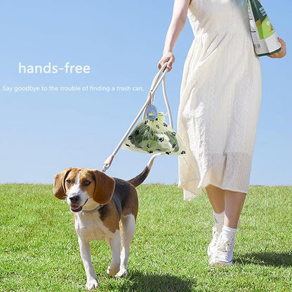 LINMENGSHU The Foldable Dog Water Bottle and 3-in-1 Snack and Garbage Bag Storage Box are the First Choice for Outdoor Activities, Equipped with 1 roll of Garbage Bags and a Garbage Hanging Ring.