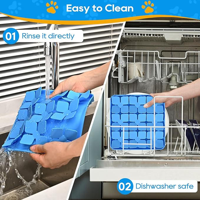 Silicone Snuffle Mat for Dogs, Slow Feeder Lick Mat with Suction Cups, Dog Puzzle Feeder Toys for Smell Training & Slow Eating (Blue)