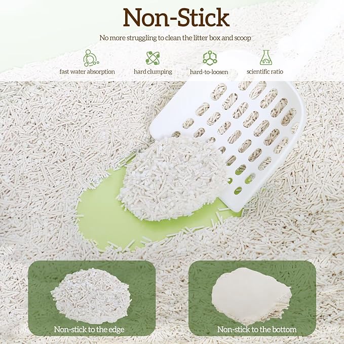 EZSKUUP Non-Stick Bottom Tofu Cat Litter Mix Cassava, Strong Clumping Low Tracking Kitty Litter, Natural Biodegradable Litter, Plant Odor Control, Low Dust Easy to Scoop, 9Lb