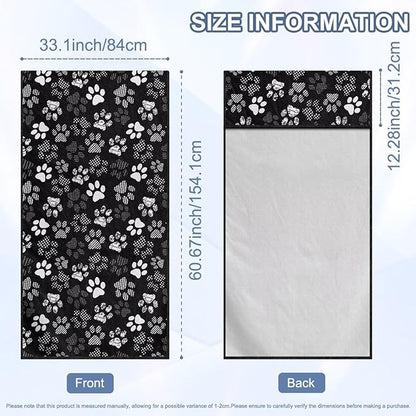 SEANATIVE White Dogs Paw Car Drying Towels & Seat Protectors - Heavy-Duty Absorber Towel for Car Wash Car Seat Covers, Post-Workout & Dog Owners (33.1" x 60.67")