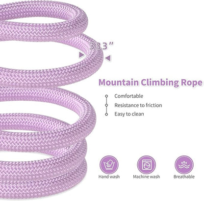 Mile High Life Dog Leash, with Comfortable Padded Handle, Purple Nylon Rope Leash with Steel Tips, Heavy Duty 4 Feet Pet Leashes (Pink,48 Inches)