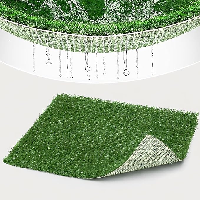 Replacement Artificial Grass for Dog Potty – 31.5" x 23.6" Large Fake Grass Pad, Quick-Dry Drainage Backing, Odor Control & UV Resistant, for Indoor/Outdoor Dog Potty Tray (Grass Only)