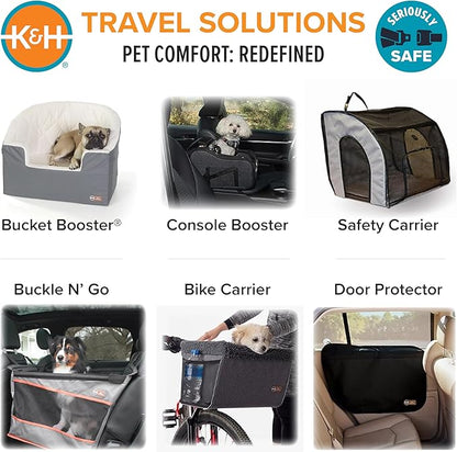 K&H Pet Products Buckle N Go Dog Car Seat for Small Dogs, Waterproof Fabric, Breathable Mesh Sides, Adjustable Seat Belt Leash, Carseat for Small Pets, Car Seat Carrier - XS 16 X 14 X 14in