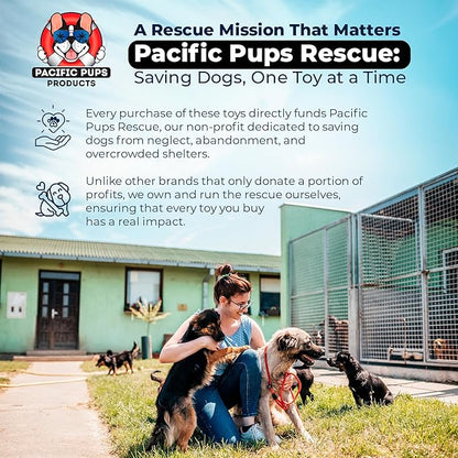 Pacific Pups Products XL Dog Rope Toy for Aggressive Chewers - Benefits Non-Profit Dog Rescue - Tug of War Dog Toy, Dog Toys for Large Dogs Tough Dog Toys for Aggressive Chewers Red