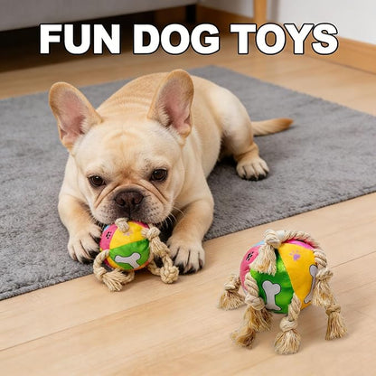 Indestructible Bear Dog Rope Toy with Rope for Aggressive Chewers, Tug of War Dog Toy Durable Chew-Resistant Interactive Ball for All Breeds (Tug Ball)