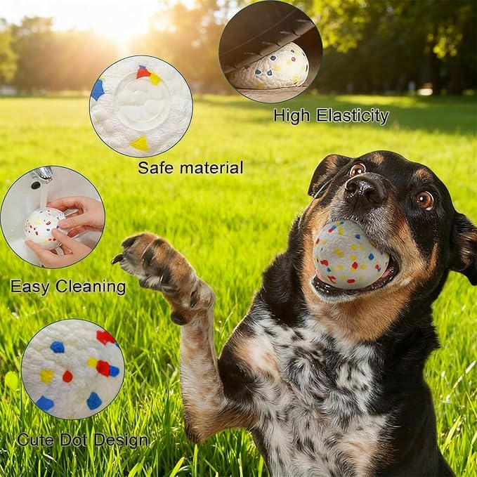 Indestructible Dog Chew Toy for Aggressive Chewers - 4 Pack Interactive Dog Ball，Durable ETPU Toy for Large Medium Small Dogs