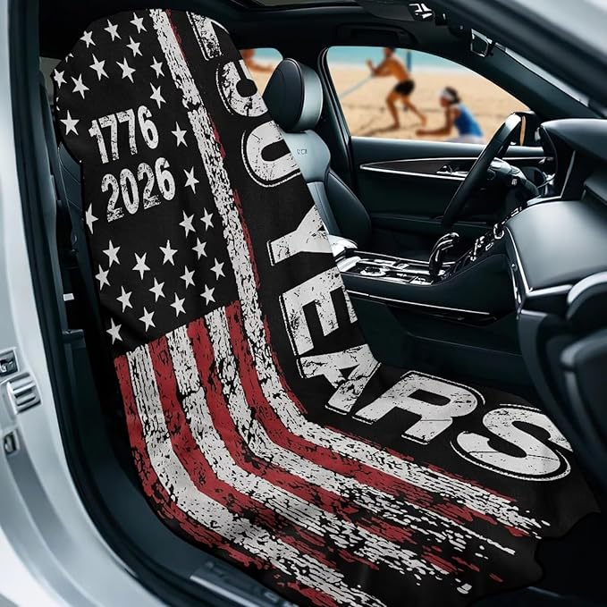 SEANATIVE 250 Years USA Car Accessories Sweat Towel Seat Cover Protectors Patriotic Cushion Covers Universal Fit for Car Truck SUV Seat for Dog & Kid Workout Outdoor or Sport Activities