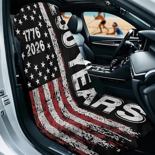 SEANATIVE 250 Years USA Car Accessories Sweat Towel Seat Cover Protectors Patriotic Cushion Covers Universal Fit for Car Truck SUV Seat for Dog & Kid Workout Outdoor or Sport Activities