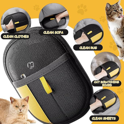 Pet Hair Removal Gloves Brush, Reusable Cat Dog Electrostatic Hair Remover Grooming Glove Tool