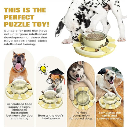 KADTC 2 Levels of Challenge - Dog Puzzle Feeder Toy U.S. Brand - Design Push-to-Release Treat Dispenser for Small Medium Large Dogs Boredom Buster Puppy Mental Stimulation Enrichment Puzzles Toys
