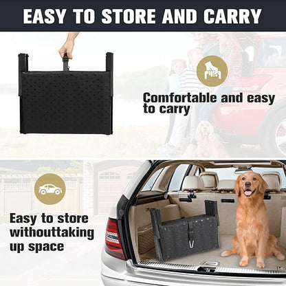 Dog Stairs for Car - Foldable Dog Ramps for Large Dogs with Non Slip Surface, Portable Dog Steps for Cars and SUV, Truck, Support Up to 200 Lbs, 6 Steps