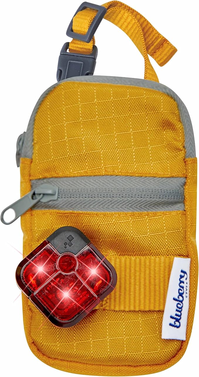 Blueberry Style Amber Dog Waste Bag Dispenser, Dog Poop Bag Holder Leash Attachment, Includes 1 Roll of Free Poop Bags