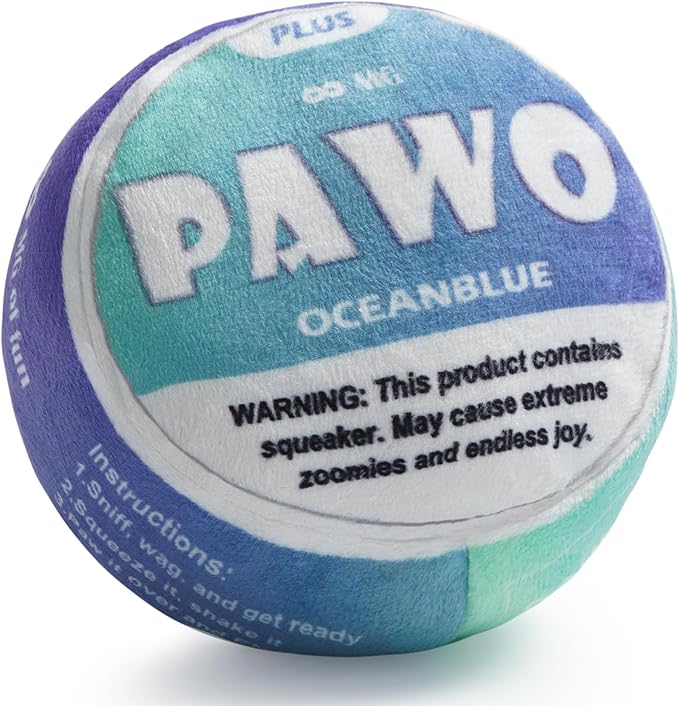 Nocciola PAWO Funny Cool Dog Toy with Squeaker & Crinkle, Hilarious Blue Soft Squeaky Plush Stuffed Cute Puppy Accessories for Small Medium Large Breed, Party Birthday