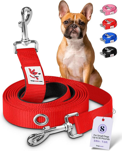 Hands-Free Dog Leash Training Running Snapleash, Waist & Shoulder Lead for Walking, Traffic Lead, Dual Pet Leash Adjustable for Large, Medium and Small Dog Breeds (RED, Small (5/8in x 7.5ft))