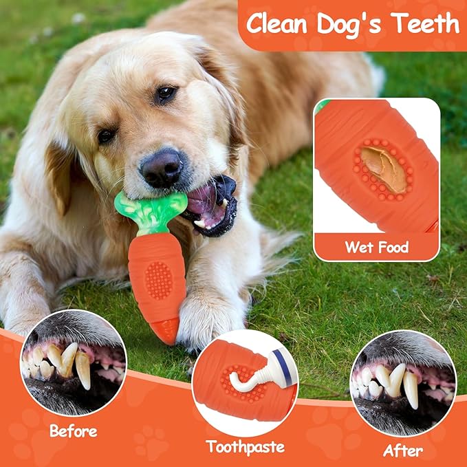 Tough Dog Toys for Aggressive Chewers with Squeaky, Indestructible Dog Chew Toys for Medium and Large Breeds to Keep Them Busy, Interactive Durable Dog Toy