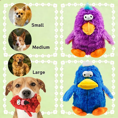 Squeaky Dog Toys Durable Stuffed Bird Dog Toys with Unique Squeak Sounds to Keep Dogs Busy, Cute & Funny Interactive Puppy Chew Toys for Small, Medium and Large Dogs(Red Parrot)