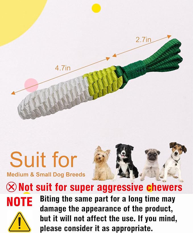 Dog Rope Toy,Tug of War Dog Toy,Puppy Teething Chews,Dog Chew Toys,Dog Toys for Small Dogs(Turnip New, Small)