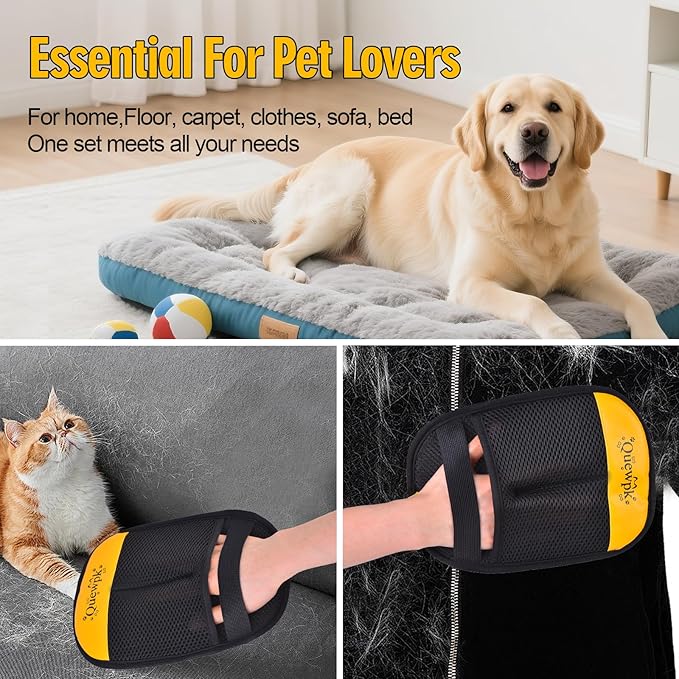 Pet Hair Removal Glove for Dogs & Cats, Reusable Electrostatic Pet Hair Remover for Laundry, Clothing, Couch, Carpet & Car Seats, Washable Lint and Fur Cleaning Tool