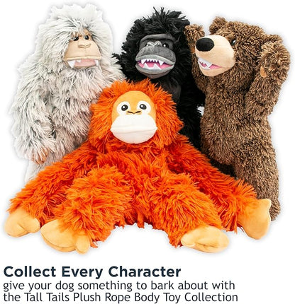 Tall Tails Plush Rope Body Squeaker Dog Toys, Yeti
