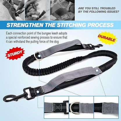 Hands Free Dog Leash with Dog Walking Fanny Pack for Large Medium Small Dogs, Heavy Duty Durable Reflective Waist Bungee Leash for Dog Training,Night Walking Running Jogging Hiking