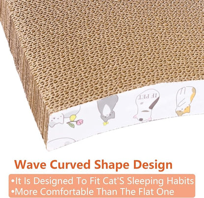 PatiencET 3 Pack Cat Scratcher Pad Recycle Corrugated Cat Scratching Pad Type S Cat Scratch Pad Lounger Sofa for Furniture Protector