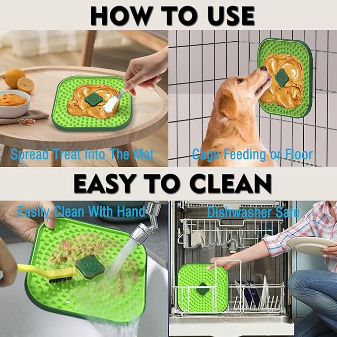 Licking Mat for Dogs Crate, 7.1" Large Dog Crate Lick Pads Slow Feeder, Lick Pad Crate Training Toy Crate Lick Mat, Suitable Peanut Butter, Yogurt, etc, for Boredom & Anxiety Relief Licking Pad