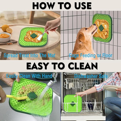 Licking Mat for Dogs Crate, 7.1" Large Dog Crate Lick Pads Slow Feeder, Lick Pad Crate Training Toy Crate Lick Mat, Suitable Peanut Butter, Yogurt, etc, for Boredom & Anxiety Relief Licking Pad